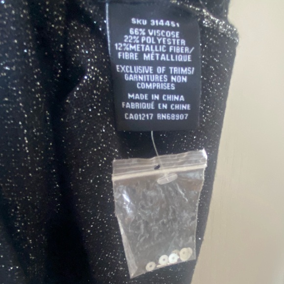 LA CHATEAU - Black Sparkle w/ Silver Bling Detail, Uneven Hem Line - Picture 9 of 11